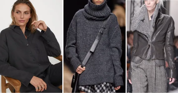 Цвет антрацита на одежде.