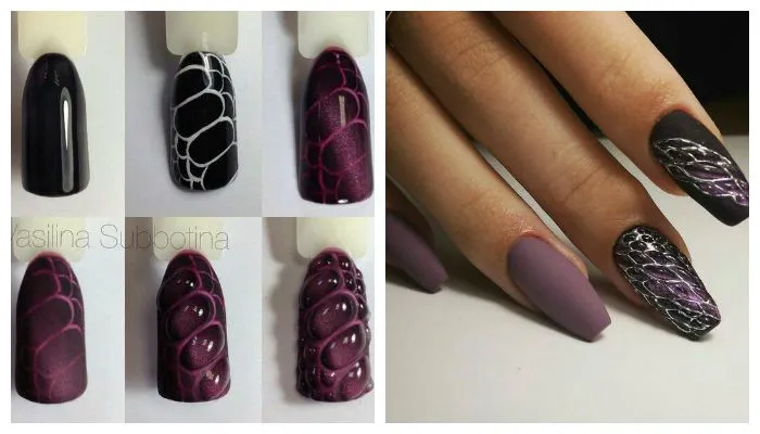 Как сделать объемный матовый маникюр со слезами: пошаговые фото