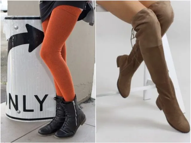 Красные и светло-коричневые носки.