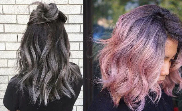 Пепельно-розовые волосы