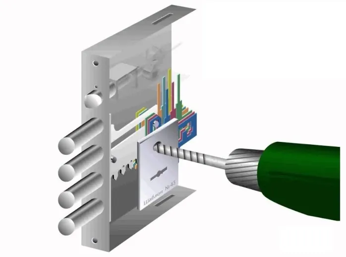 Высверлить штырь замка
