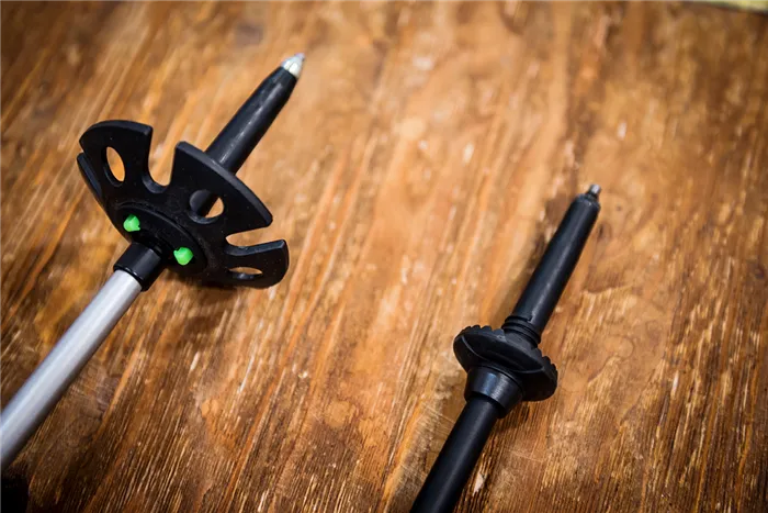 Походные палки с большим и малым кольцами.