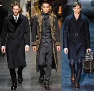 Мужское пальто с ботинками