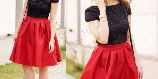 Красная юбка: с чем носить? Фото