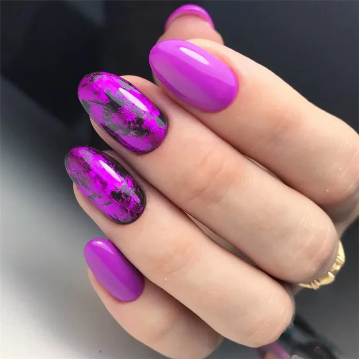 маникюр яркая фуксия