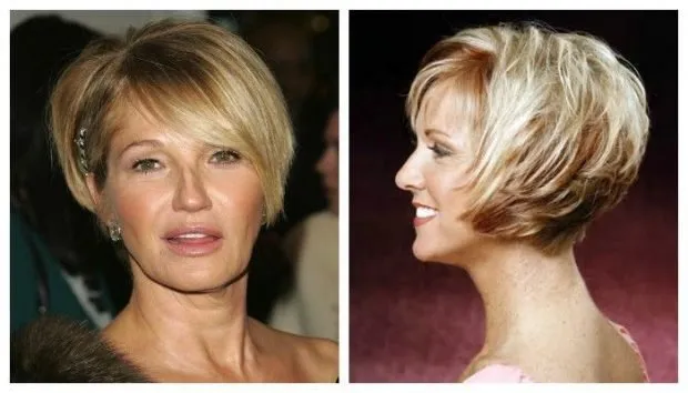 мода 2020 2021 короткая стрижка для женщины за 50 боб с косой челкой с прямой челкой