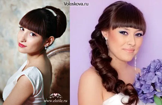 Свадебные прически с челкой