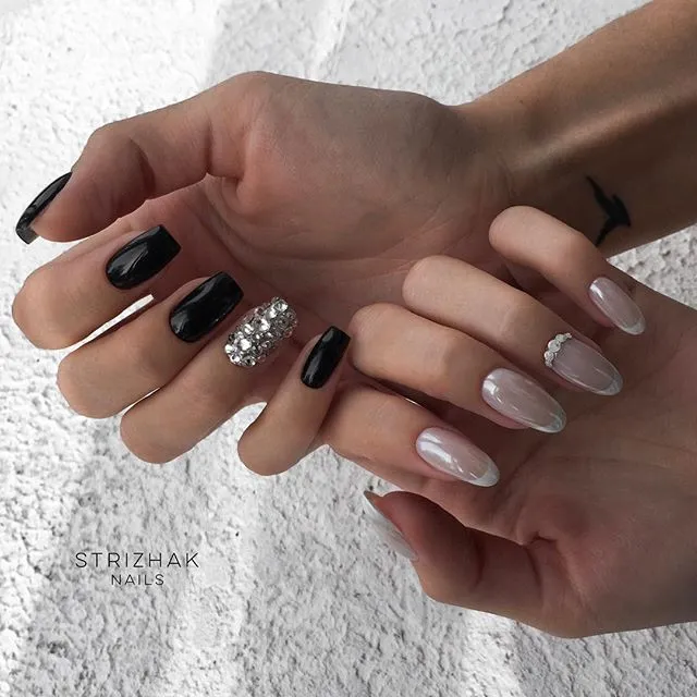 маникюр разные руки на свадьбу или выпускной