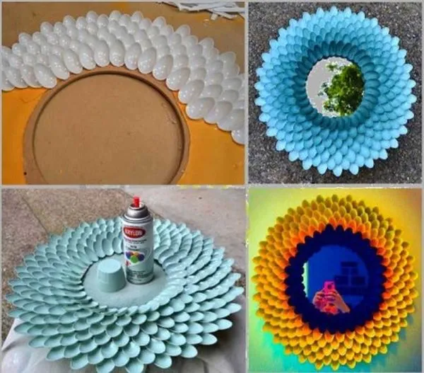 Декоративные зеркала своими руками: используйте пластиковые ложки