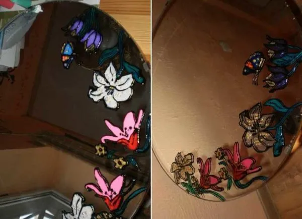 Украсьте зеркало витражными красками