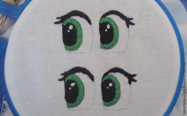 Вышитые глаза для вязаных игр