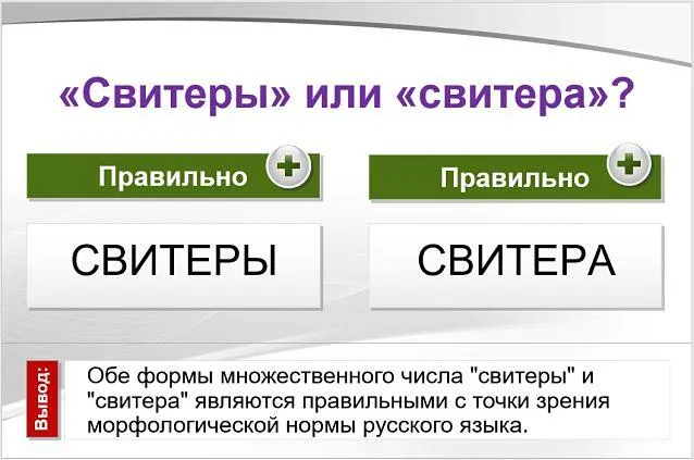 'Sweater' или 'Sweatersa', правильно ли это?