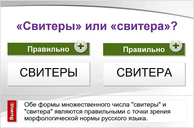 'Sweater' или 'Sweatersa', правильно ли это?