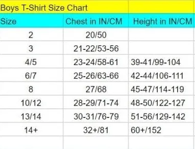 Таблица размеров дюймы/сантиметры