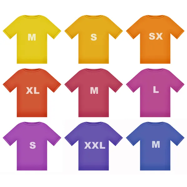 Размеры футболок.
