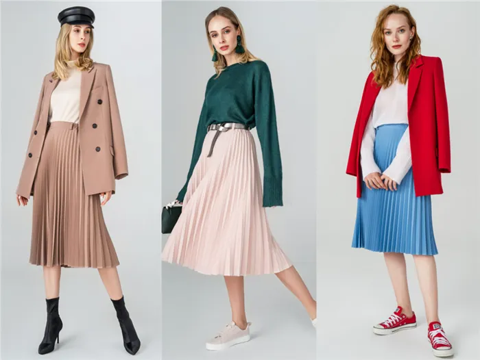 Элегантные образы юбки-гофре 2018 года