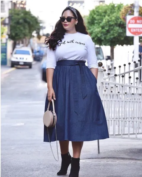 Юбки для полных женщин за 50, скрывающие живот - фото модных образов, последние тенденции 2021-2022